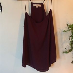 Loft Maroon strappy flown dressy tank